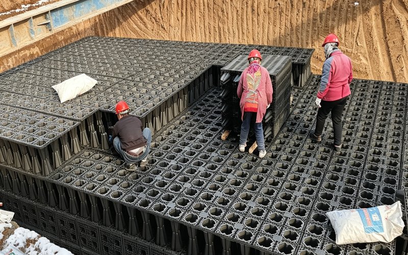 天津市文化中心PP模块雨水收集系统案例——1200m³公共文化广场调蓄项目